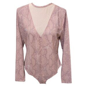 LaLa Anthony Women's Plus Size Nude Snake Body Suit 1X NWT